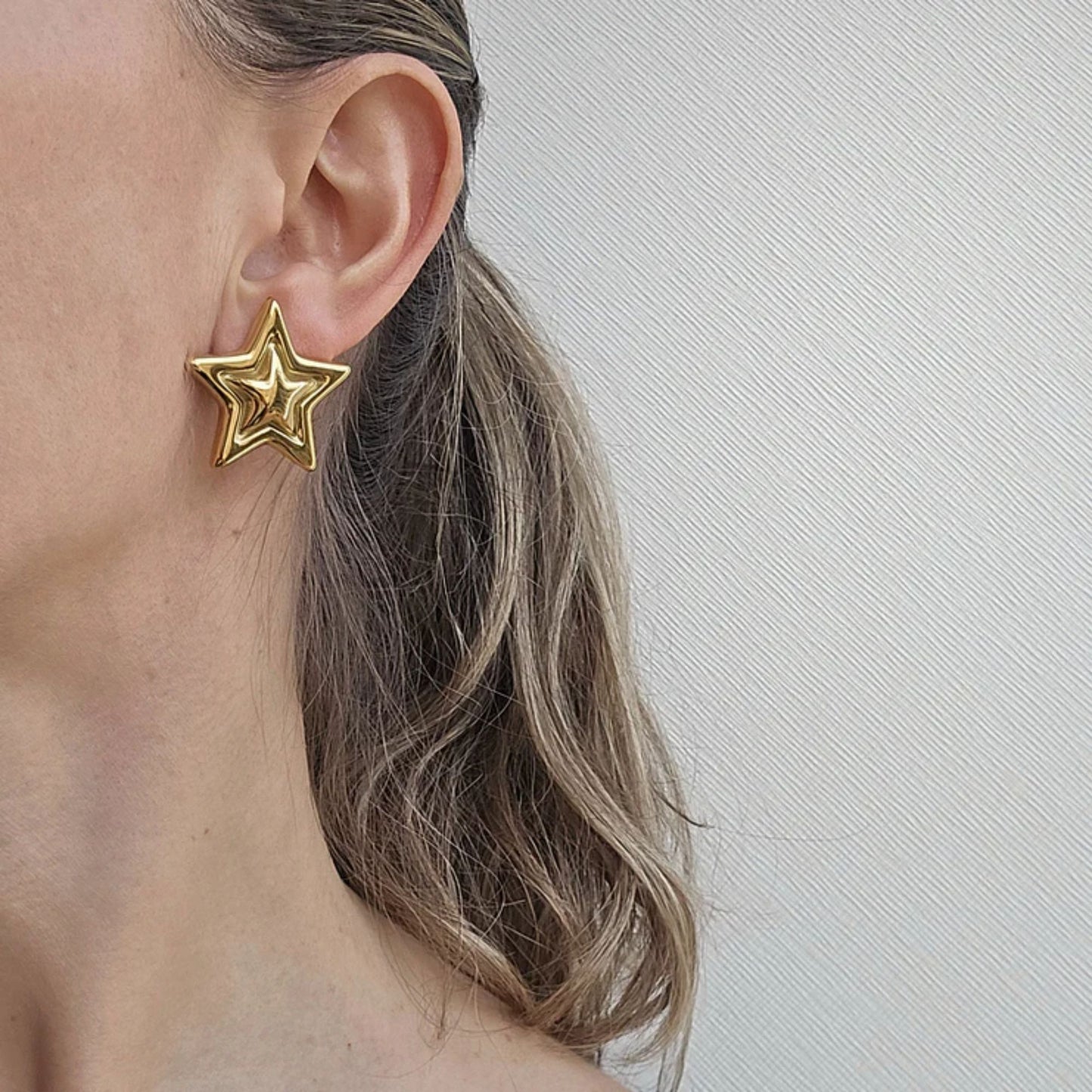 Stainless Steel Star Shaped Earring for Women