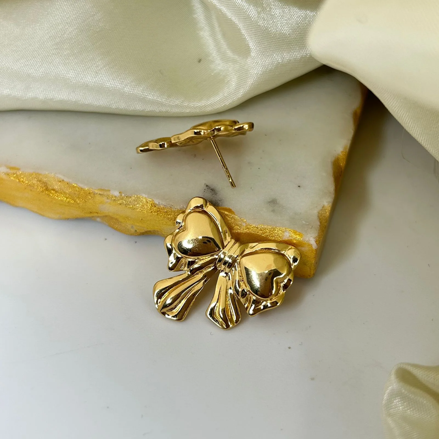 Stainless Steel Bow Earrings For Women & Girls(Anti-Tarnish)