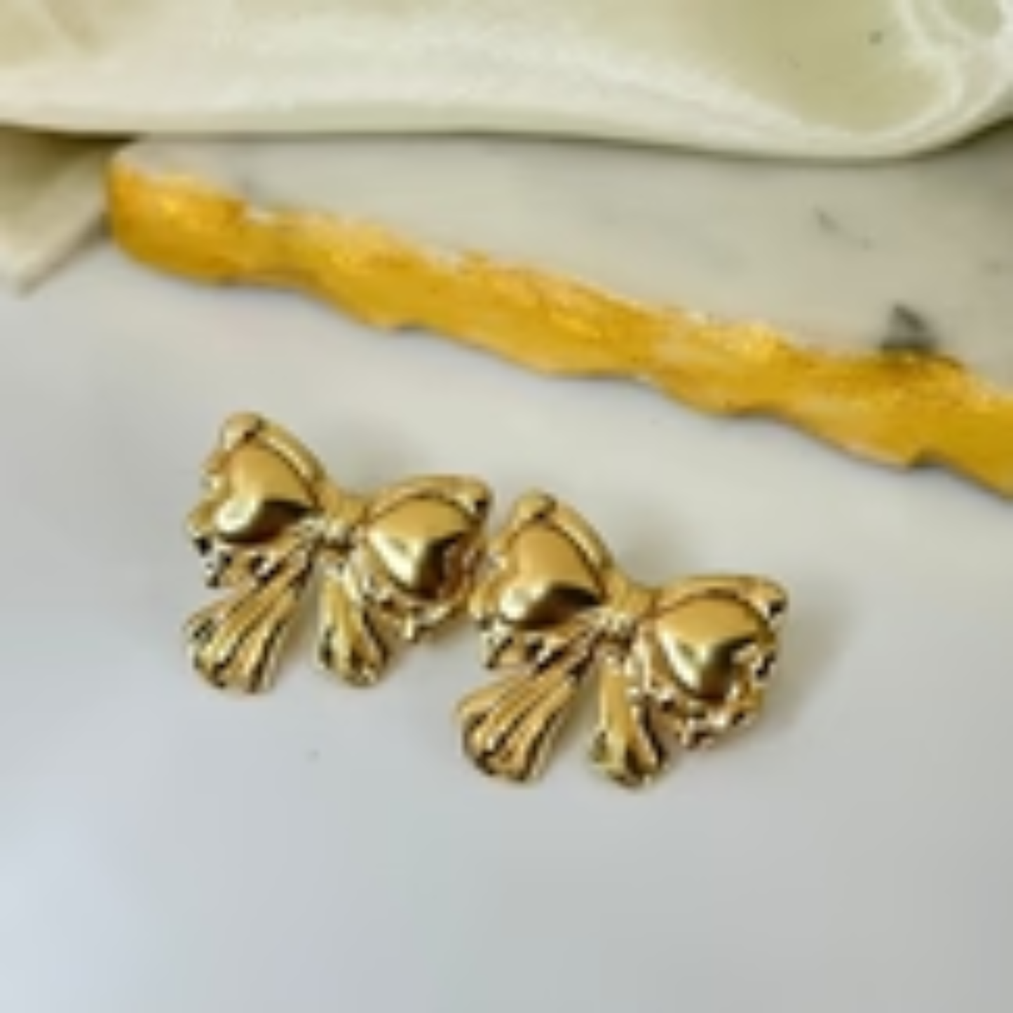 Stainless Steel Bow Earrings For Women & Girls(Anti-Tarnish)