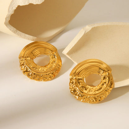 Stainless Steel Stud Round Earrings For Women & Girls(Anti-Tarnish)
