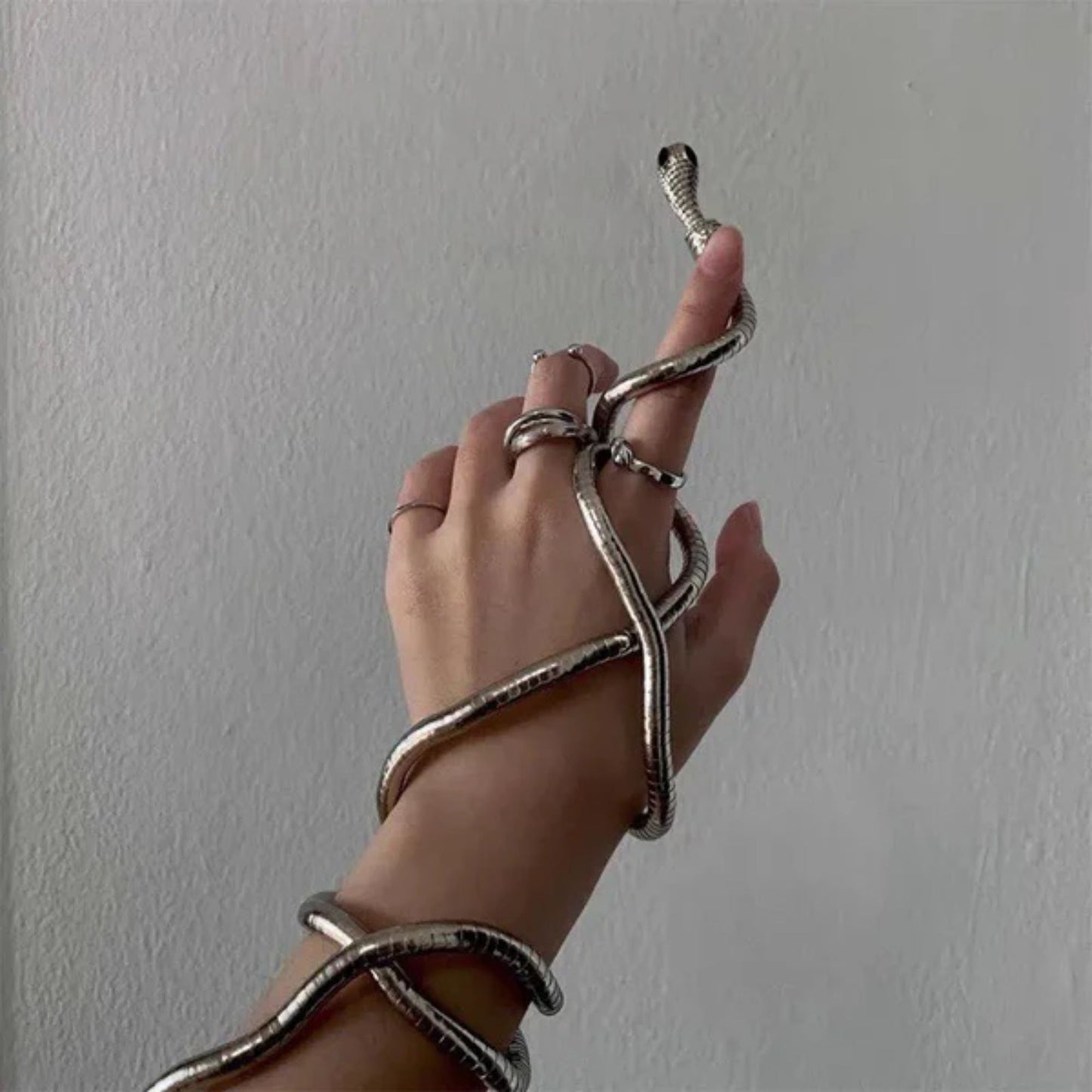 Silver Serpent Wrap Necklace for Woman