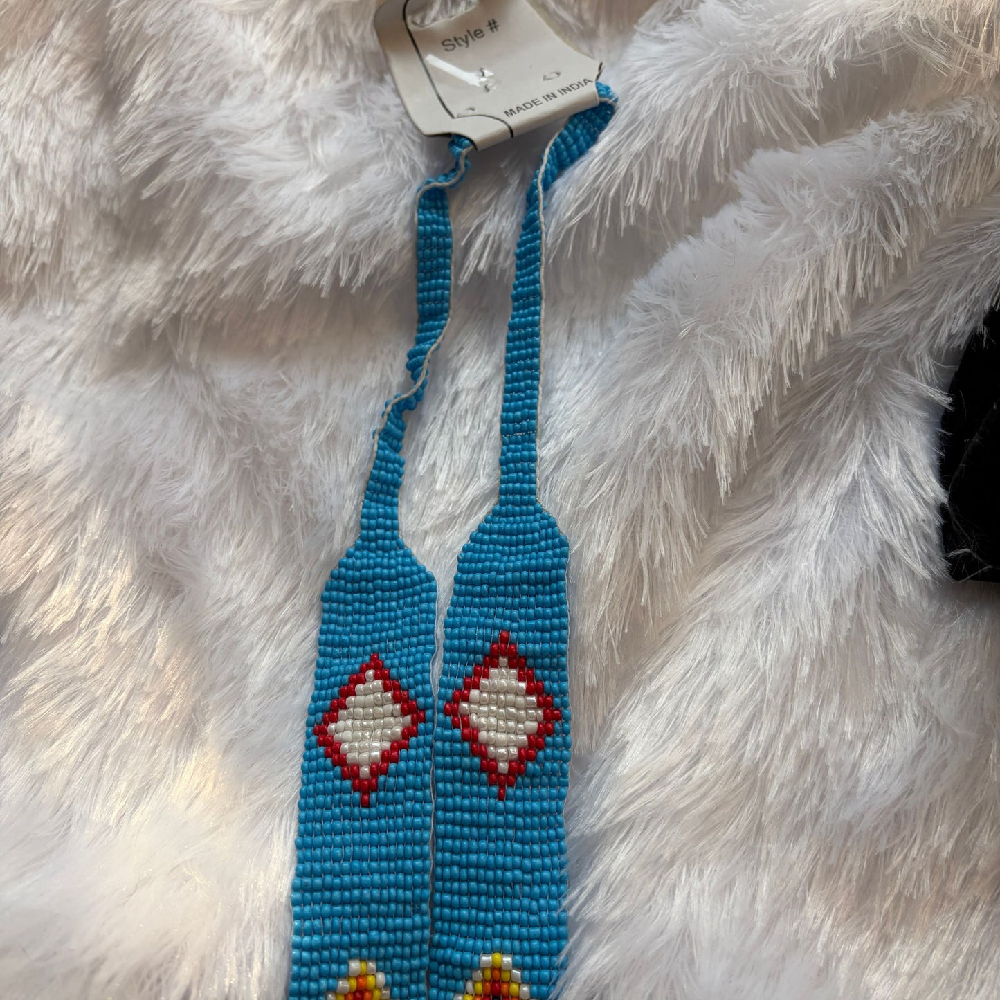 Handmade Beaded Long Loom Native American Style Necklace