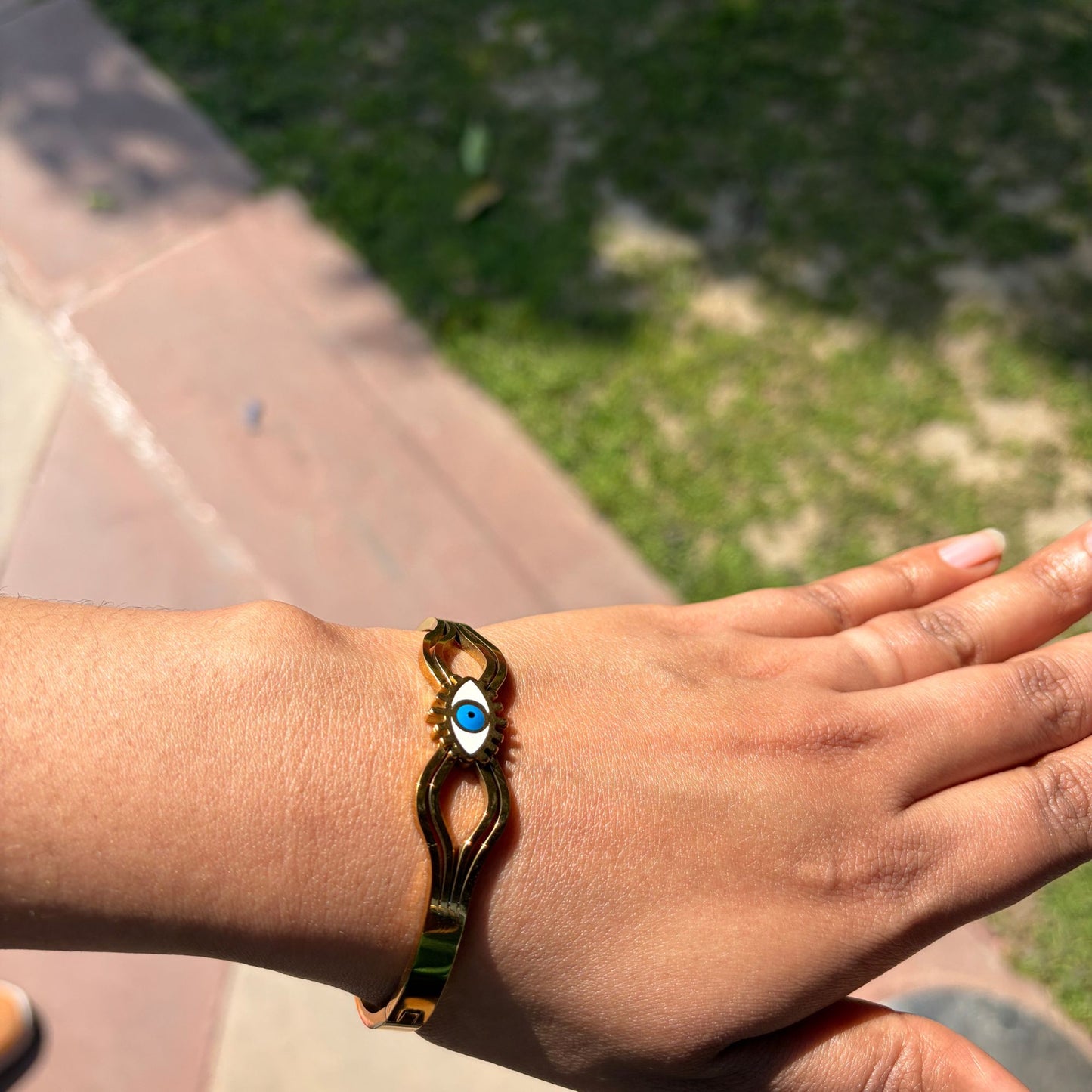 Gold Plated Evil Eye Bracelet for Women(Anti-Tarnish)