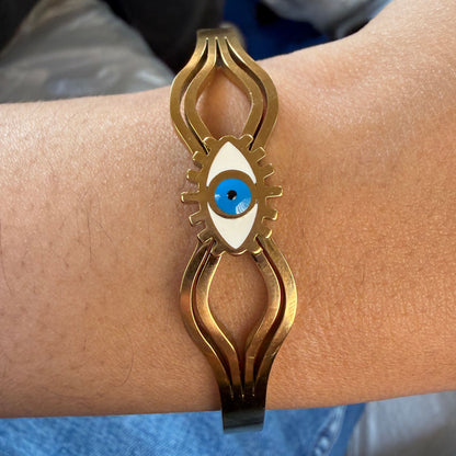 Gold Plated Evil Eye Bracelet for Women(Anti-Tarnish)