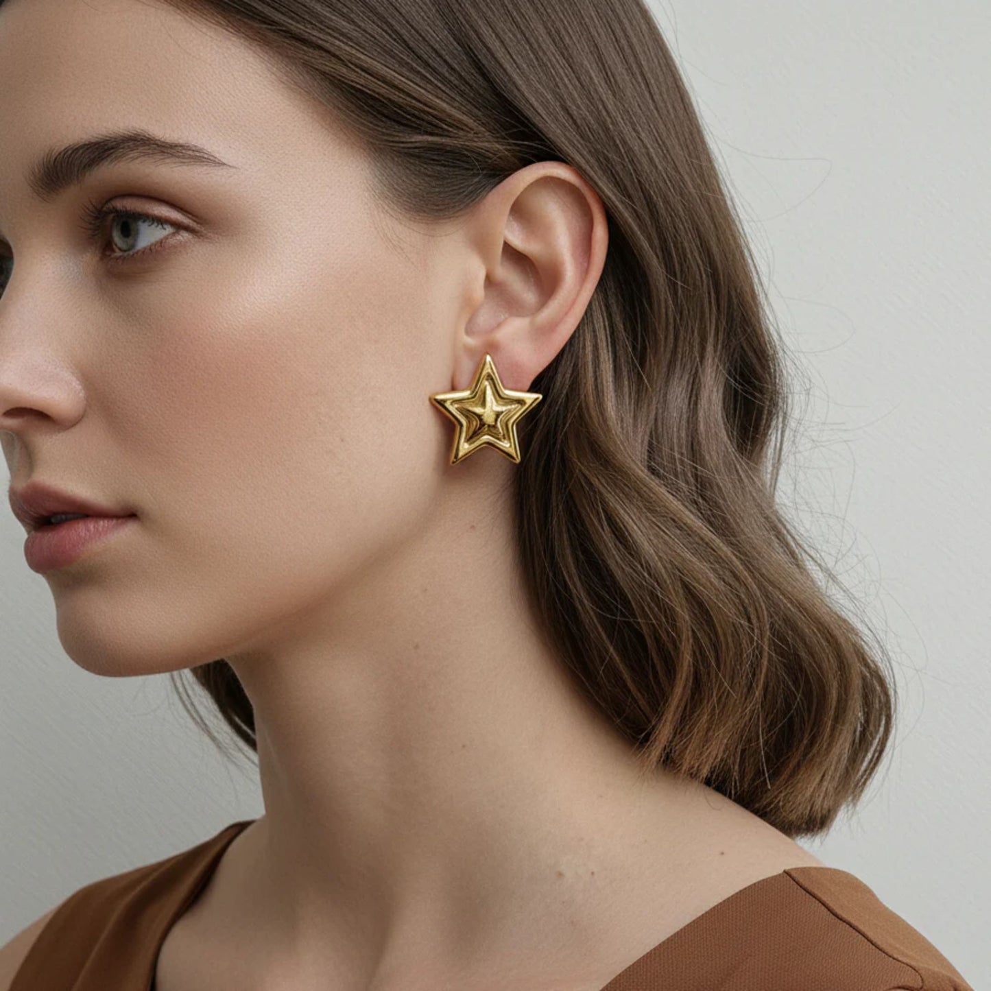 Stainless Steel Star Shaped Earring for Women