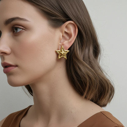 Stainless Steel Star Shaped Earring for Women