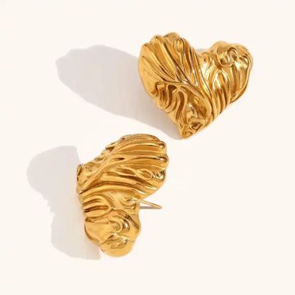 Stainless Steel Velvet Heart Shaped Stud Earring for Women