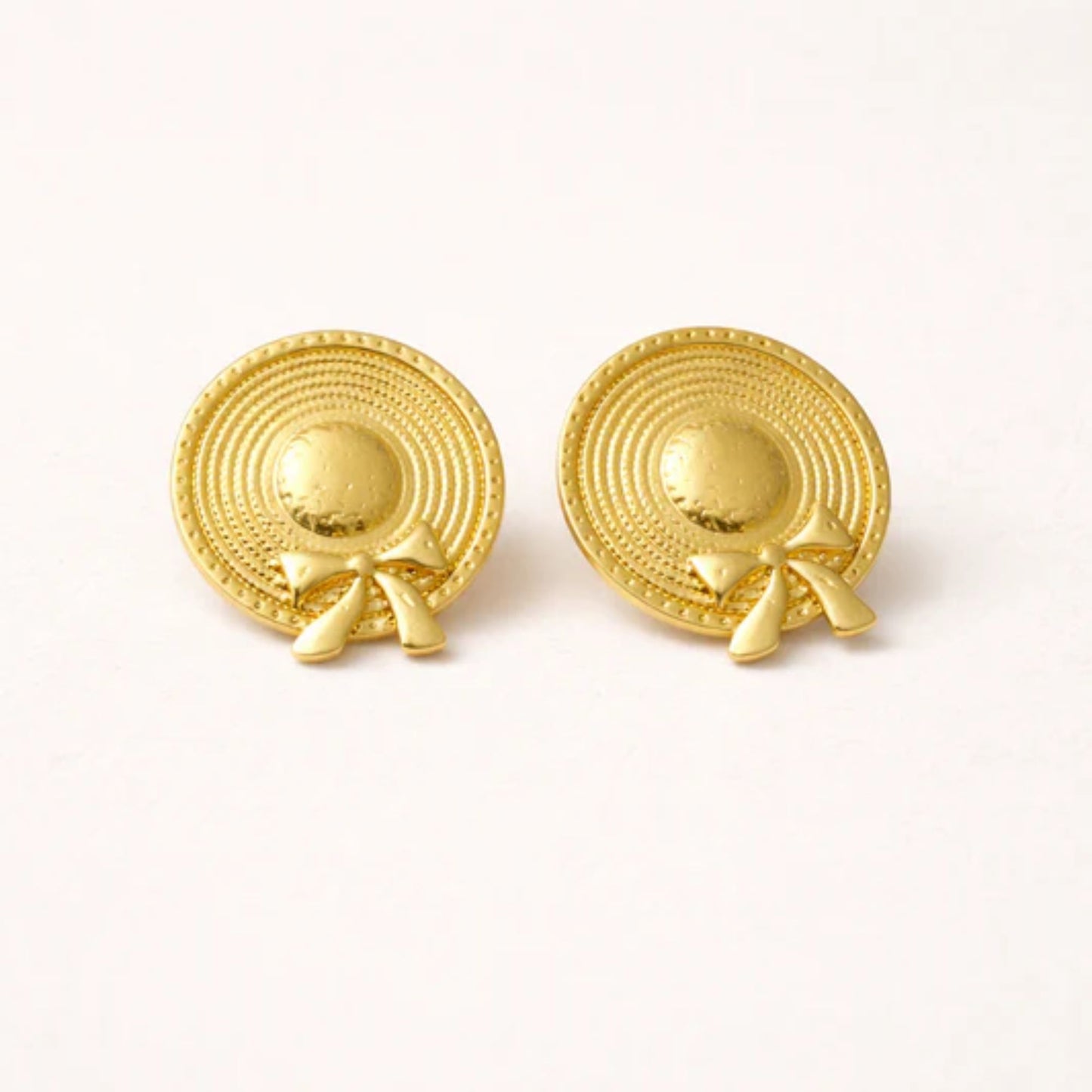 Stainless Steel Round Shaped Bow Earring for Women