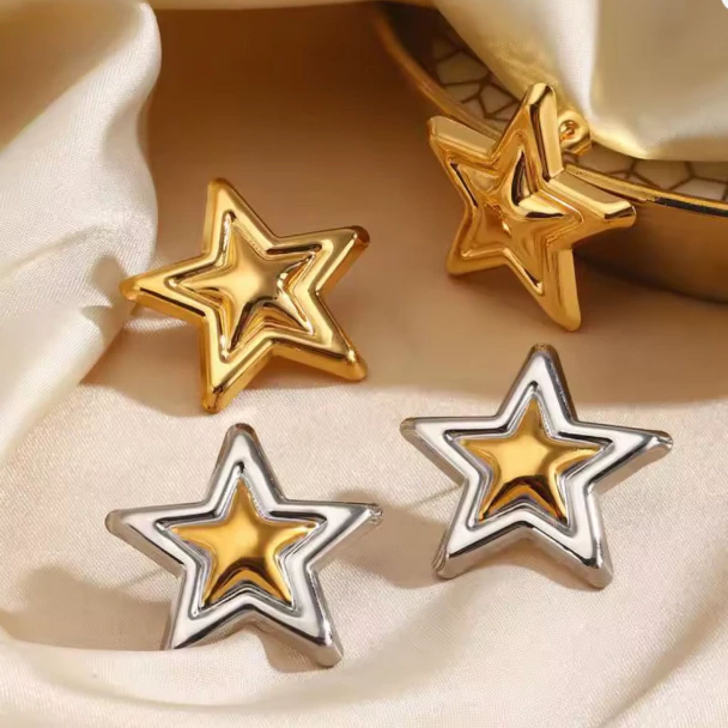 Stainless Steel Star Shaped Earring for Women