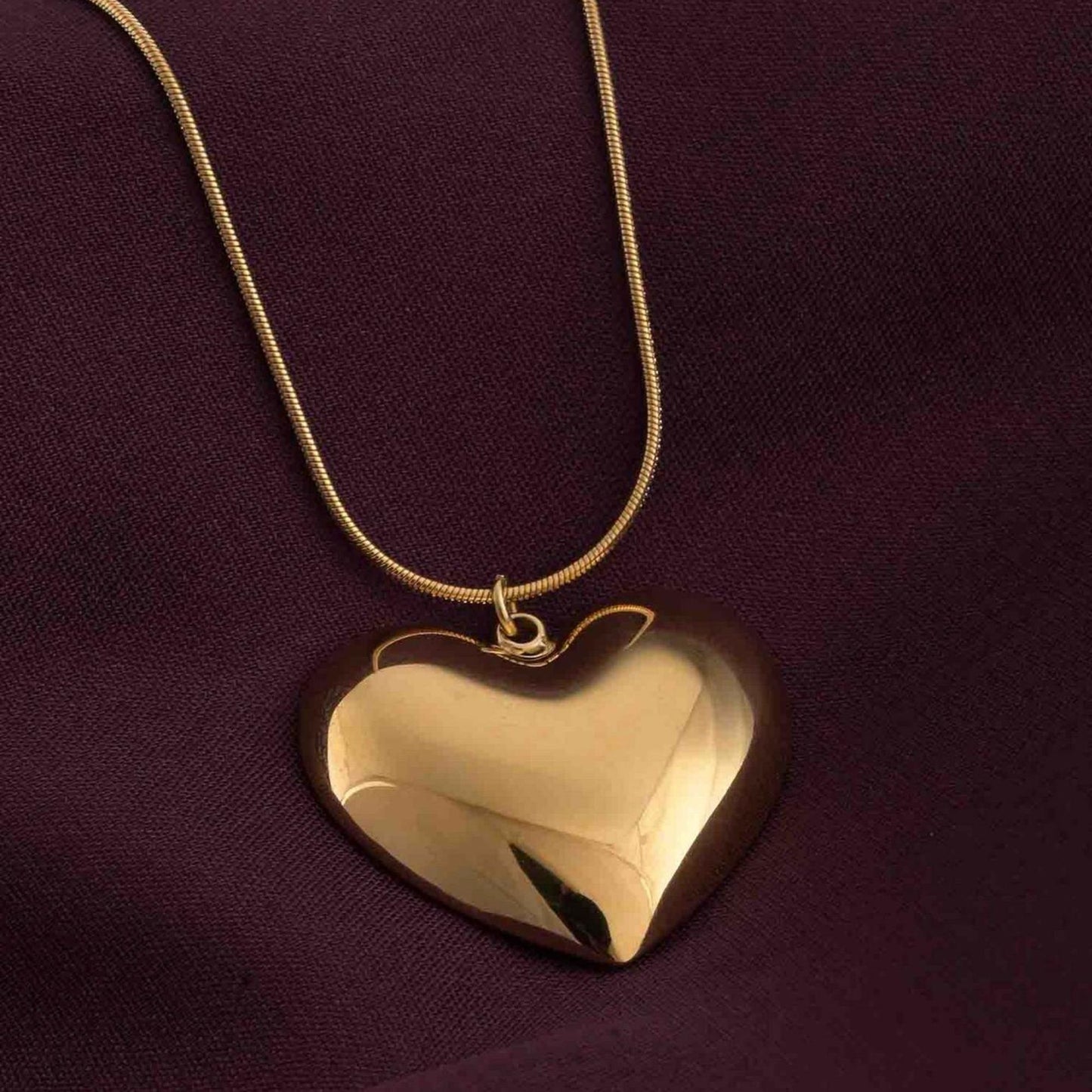 18K Gold Plated Heart Pendant Gold Chain Necklace for Women Waterproof(Anti-Tarnish)