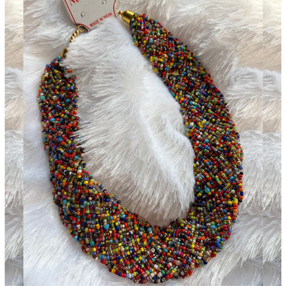 Handmade Beaded Seed Beads Casting Multi  Colored  Necklace For Women