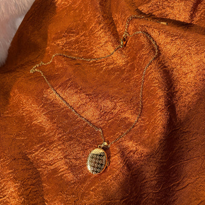 Stainless Steel Gold Plated Floral Enamel Openable Photo Locket Pendant Necklace for Women(Yellow)