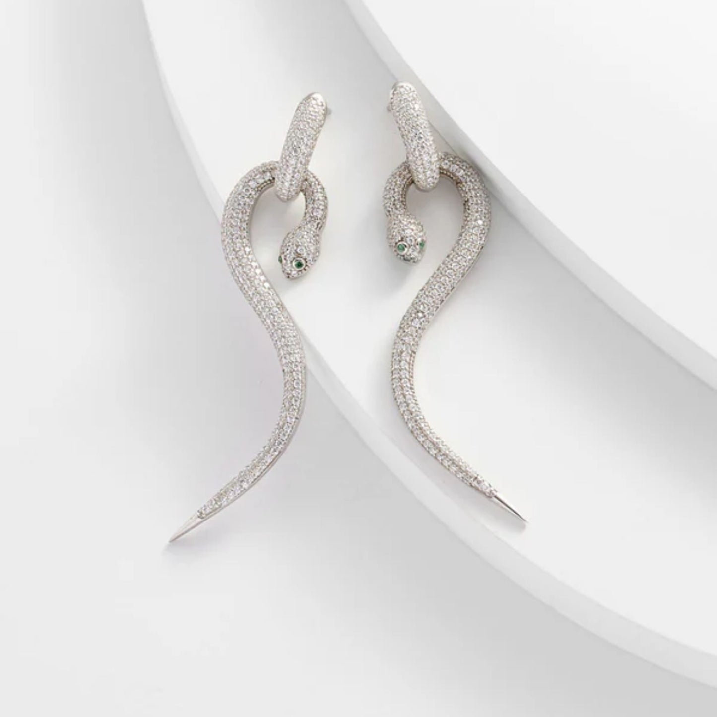 Stainless Steel Gold Plated Serpent Stud Earrings For Women (Anti-Tarnish)