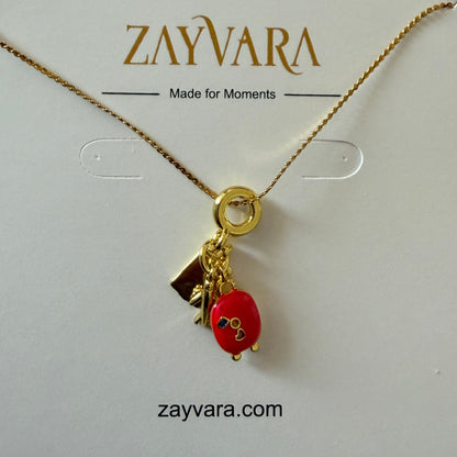 Stainless Steel Gold Plated Travel Girl Necklace for Woman