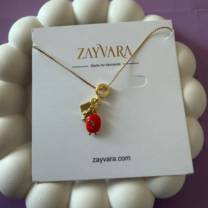 Stainless Steel Gold Plated Travel Girl Necklace for Woman