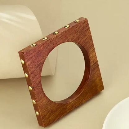 Wooden Charms Square Bangles with Brass Charms